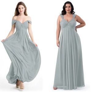 Azazie Kaitlynn - Silver bridesmaid dress